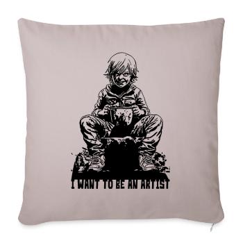 Little boy wants to be an artist - Sofa pillowcase 17,3'' x 17,3'' (45 x 45 cm) - light taupe - Front