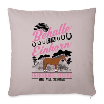 Freiberg cheval licorne - Housse de coussin décorative 45 x 45 cm - taupe clair - Devant