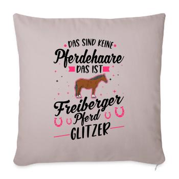 Freiberger Pferd Glitzer - Sofakissenbezug 45 x 45 cm - helles Taupe - Vorne