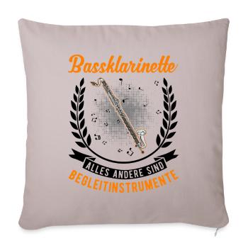 Instruments d’accompagnement de clarinette basse - Housse de coussin décorative 45 x 45 cm - taupe clair - Devant