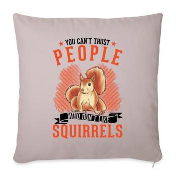 Écureuil cadeau écureuil gris - Housse de coussin décorative 45 x 45 cm - taupe clair - Devant