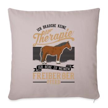 Thérapie par le cheval Freiberg - Housse de coussin décorative 45 x 45 cm - taupe clair - Devant