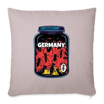 Allemagne : des fourmis ouvrières allemandes dans un bocal - Housse de coussin décorative 45 x 45 cm - taupe clair - Devant