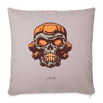 Crâne de dessin animé comique vintage rétro - Housse de coussin décorative 45 x 45 cm - taupe clair - Devant
