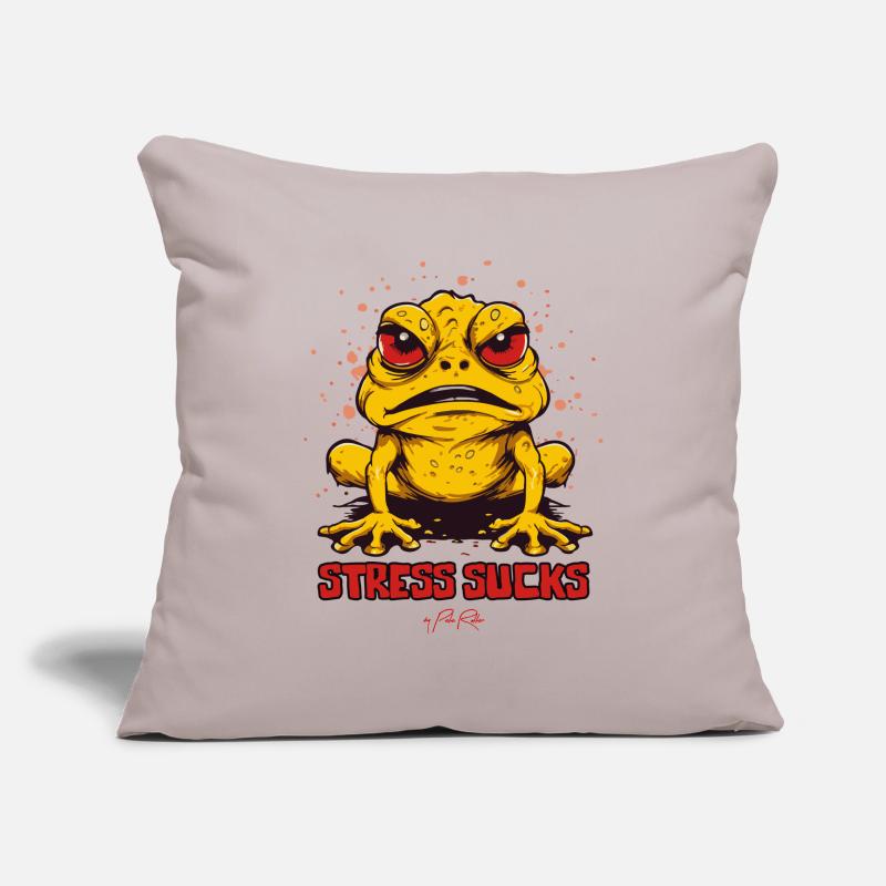 Angry Frog Toad says: Stress sucks Sofa pillowcase 17,3'' x 17,3'' (45 x 45 cm)
