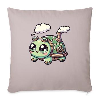 Kawaii Steampunk Turtle Fantasy Turtle - Sofa pillowcase 17,3'' x 17,3'' (45 x 45 cm) - light taupe - Front