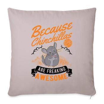 Parce que les chinchillas sont vraiment géniaux - Housse de coussin décorative 45 x 45 cm - taupe clair - Devant