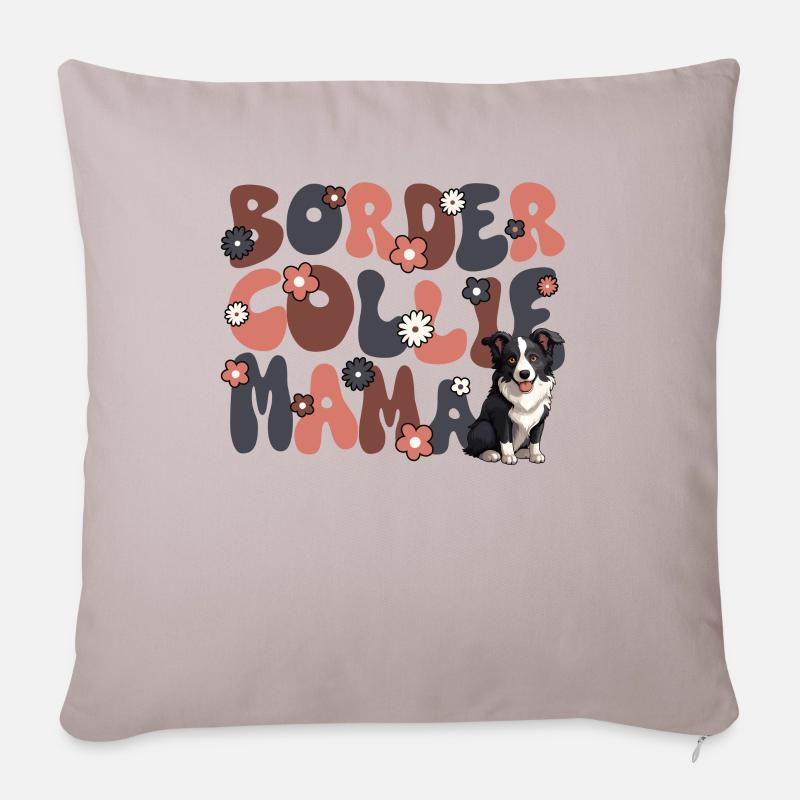 Border Collie Groovy Border Collie Mama - Sofakissenbezug 45 x 45 cm - helles Taupe