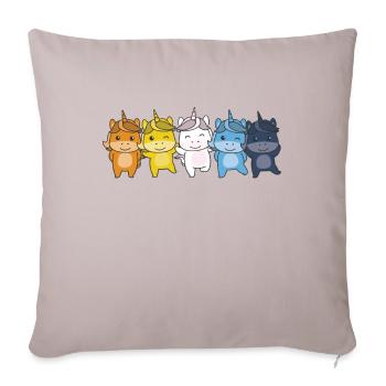 Aroace Flag Pride LGBTQ Cute Unicorn - Sofa pillowcase 17,3'' x 17,3'' (45 x 45 cm) - light taupe - Front