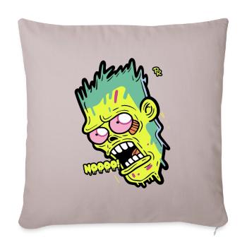 Cartoon Zombie Dit Non - Housse de coussin décorative 45 x 45 cm - taupe clair - Devant