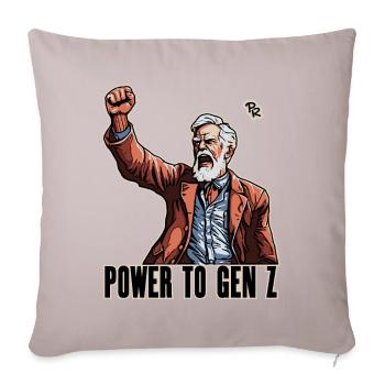 Fist in the air, Boomer Protest: Power for Gen Z - Sofa pillowcase 17,3'' x 17,3'' (45 x 45 cm) - light taupe - Front