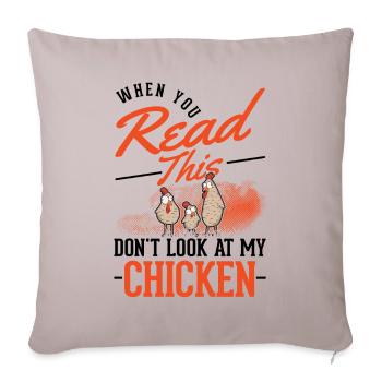 Poulets Élevage de poulets Producteur de poulets - Housse de coussin décorative 45 x 45 cm - taupe clair - Devant