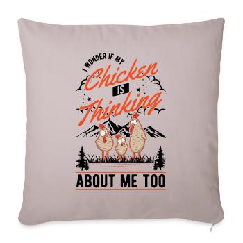 Chickens, Chicken Breeding, Chicken, Farmer, Farmer - Sofa pillowcase 17,3'' x 17,3'' (45 x 45 cm) - light taupe - Front