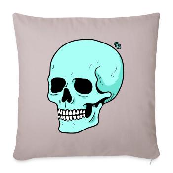 Crâne de dessin animé drôle - Housse de coussin décorative 45 x 45 cm - taupe clair - Devant
