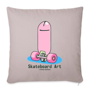 Contemporary Modern Skateboard Art - Sofa pillowcase 17,3'' x 17,3'' (45 x 45 cm) - light taupe - Front