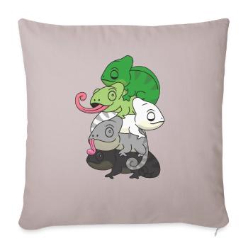 Aromantic Flag Pride LGBTQ süßer Chamäleon Haufen - Sofakissenbezug 45 x 45 cm - helles Taupe - Vorne