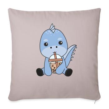Dino Bubble Tea Dinos Cute Animals - Sofa pillowcase 17,3'' x 17,3'' (45 x 45 cm) - light taupe - Front