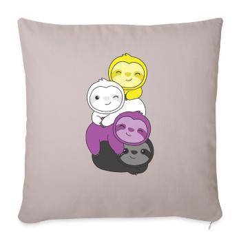 Nonbinary Flag Pride LGBTQ süßer Faultier Haufen - Sofakissenbezug 45 x 45 cm - helles Taupe - Vorne