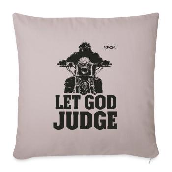 Que Dieu juge, motard à moto rocker - Housse de coussin décorative 45 x 45 cm - taupe clair - Devant