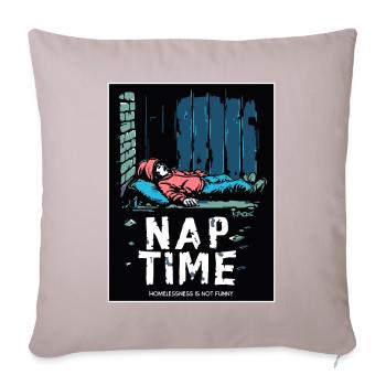 Homeless Education, Outdoor Naps - Sofa pillowcase 17,3'' x 17,3'' (45 x 45 cm) - light taupe - Front