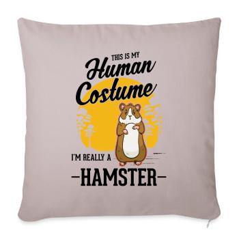 Déguisement Hamster Roue de hamster Hamster doré - Housse de coussin décorative 45 x 45 cm - taupe clair - Devant