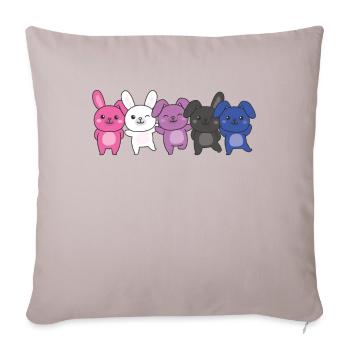 Genderfluid Flag Pride LGBTQ Cute Bunny Bunny Bunch - Sofa pillowcase 17,3'' x 17,3'' (45 x 45 cm) - light taupe - Front