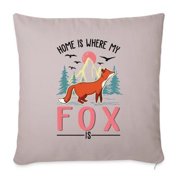 Fuchs Geschenk Rotfuchs - Sofakissenbezug 45 x 45 cm - helles Taupe - Vorne