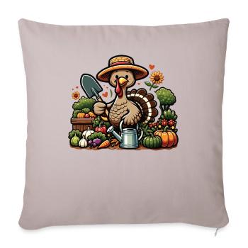 Thanksgiving Garden Turkey Gardener Vegetables - Sofa pillowcase 17,3'' x 17,3'' (45 x 45 cm) - light taupe - Front