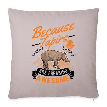Parce que les tapirs sont vraiment géniaux - Housse de coussin décorative 45 x 45 cm - taupe clair - Devant