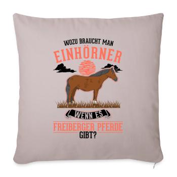 Freiberg Cheval Licorne - Housse de coussin décorative 45 x 45 cm - taupe clair - Devant