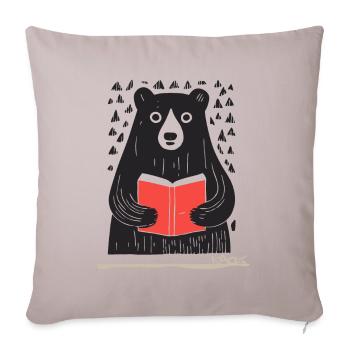 A Reading Bear - Sofa pillowcase 17,3'' x 17,3'' (45 x 45 cm) - light taupe - Front
