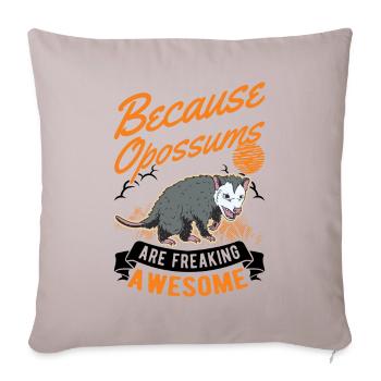 Parce que les opossums sont vraiment géniaux - Housse de coussin décorative 45 x 45 cm - taupe clair - Devant