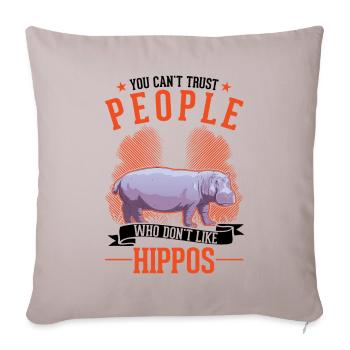 Hippo Lover Hippo Hippo Hippo - Sofa pillowcase 17,3'' x 17,3'' (45 x 45 cm) - light taupe - Front