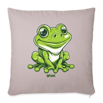 Big and friendly frog - Sofa pillowcase 17,3'' x 17,3'' (45 x 45 cm) - light taupe - Front