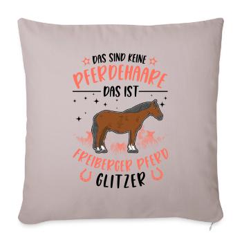 Freiberger Pferd Glitzer - Sofakissenbezug 45 x 45 cm - helles Taupe - Vorne