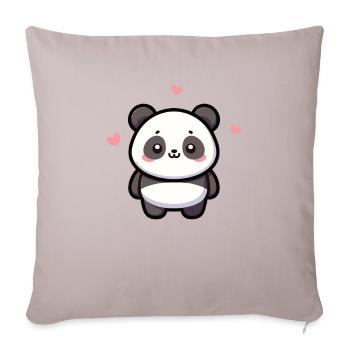 Kawaii Panda Motif Mignon - Housse de coussin décorative 45 x 45 cm - taupe clair - Devant