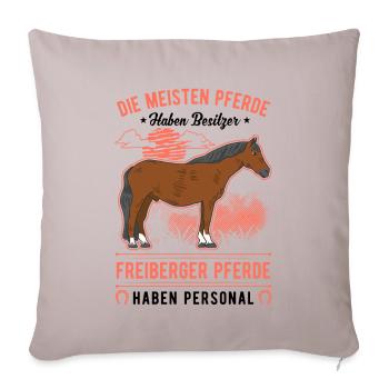 Freiberger Pferd Personal - Sofakissenbezug 45 x 45 cm - helles Taupe - Vorne