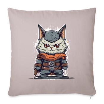 Un chaton viking mignon - Housse de coussin décorative 45 x 45 cm - taupe clair - Devant