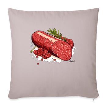 L’amour du salami - Housse de coussin décorative 45 x 45 cm - taupe clair - Devant