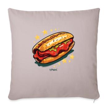 Chaud et savoureux : sandwich sandwich - Housse de coussin décorative 45 x 45 cm - taupe clair - Devant