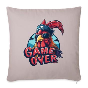 Jeux : Game Over, Gamer Rooster Pirate - Housse de coussin décorative 45 x 45 cm - taupe clair - Devant