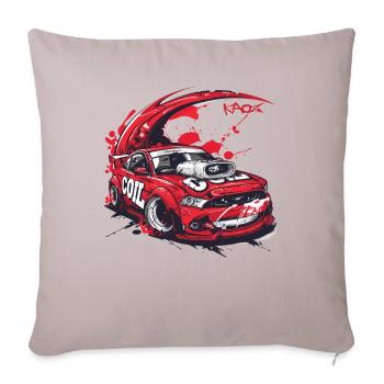 Dessin animé de voiture de sport rouge : Japon JDM Turbo Speed - Housse de coussin décorative 45 x 45 cm - taupe clair - Devant