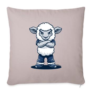 Le drôle de mouton provocateur en pantalon bleu - Housse de coussin décorative 45 x 45 cm - taupe clair - Devant
