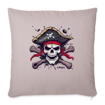 A classic cartoon skull pirate - Sofa pillowcase 17,3'' x 17,3'' (45 x 45 cm) - light taupe - Front