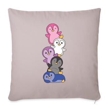 Genderfluid Flag Pride LGBTQ Cute Penguin - Sofa pillowcase 17,3'' x 17,3'' (45 x 45 cm) - light taupe - Front