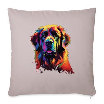 Léonberg coloré aquarelle - Housse de coussin décorative 45 x 45 cm - taupe clair - Devant