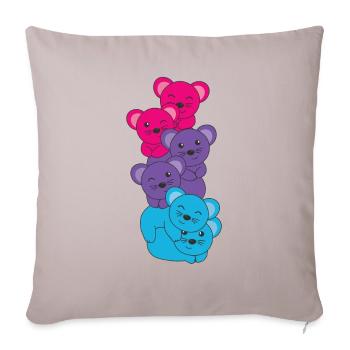 androgynous flag pride LGBTQ cute mouse - Sofa pillowcase 17,3'' x 17,3'' (45 x 45 cm) - light taupe - Front