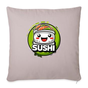 Sushi Kawaii Wasabi Vert - Housse de coussin décorative 45 x 45 cm - taupe clair - Devant