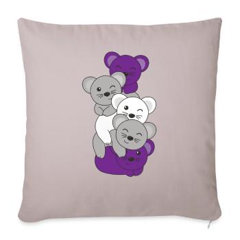 graysexual flag pride LGBTQ cute mouse - Sofa pillowcase 17,3'' x 17,3'' (45 x 45 cm) - light taupe - Front