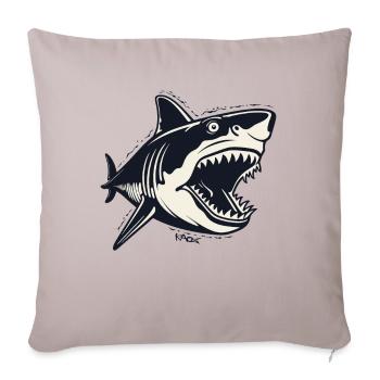 Un requin de dessin animé à l’ancienne - Housse de coussin décorative 45 x 45 cm - taupe clair - Devant